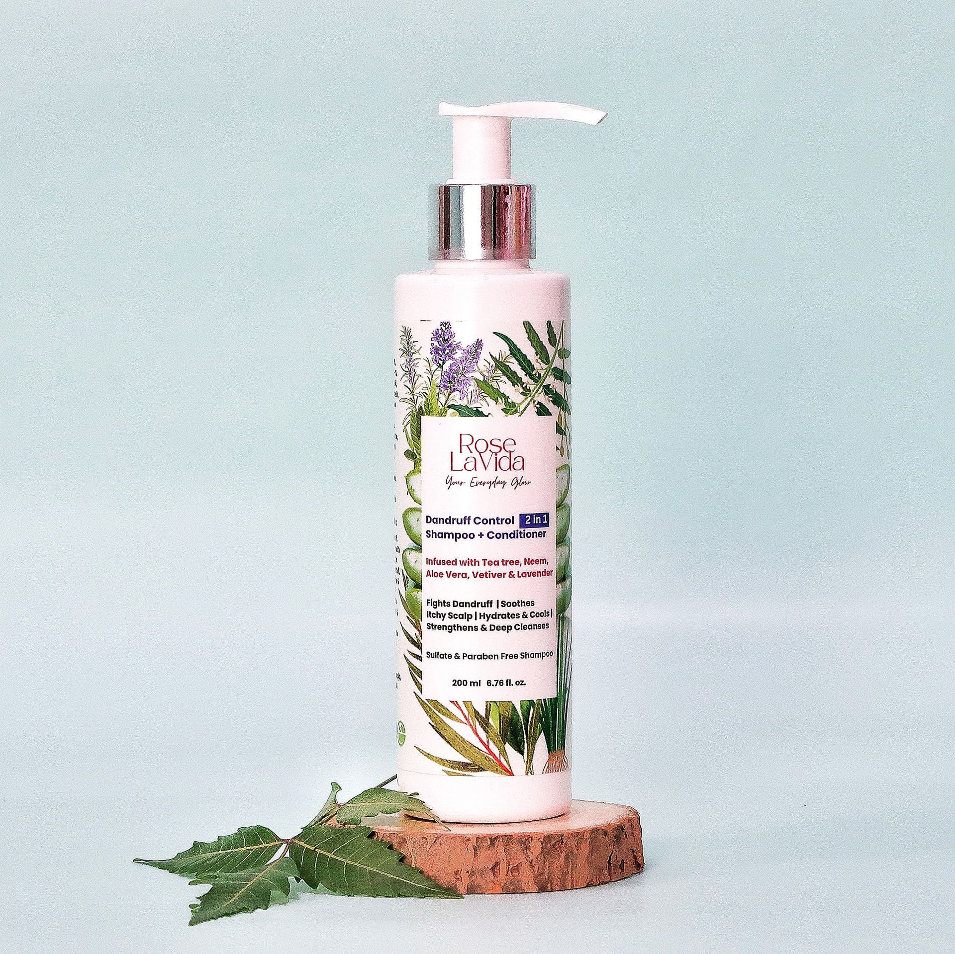 Ayurvedic Tea tree flake free Dandruff Control 2 in 1 Shampoo + Conditioner