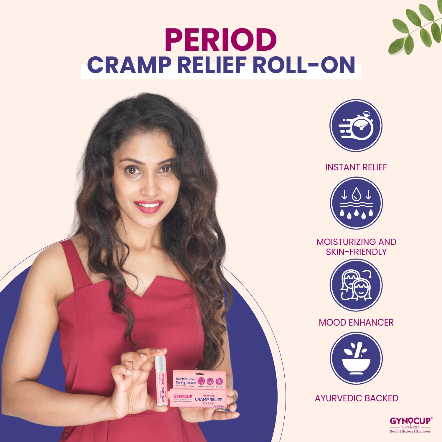 Gynocup Feminine Cramp Relief Roll On All in One (Periods, Lower Back Pain & Body Pain)