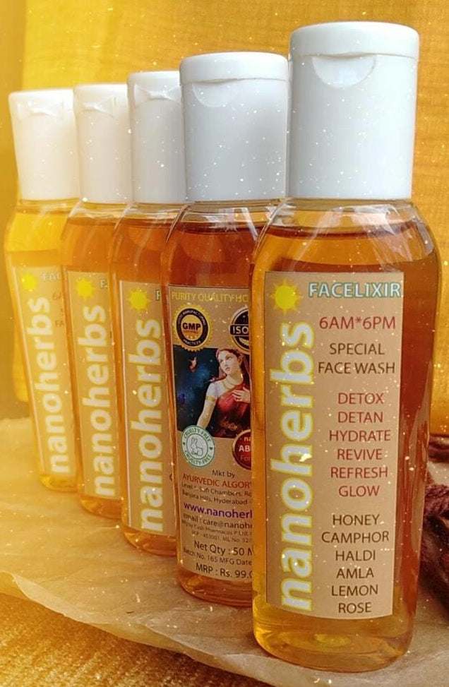 NANOHERBS FACELIXIR (SPECIAL HANDMADE AYURVEDIC FACEWASH) Set of 5 + 1 FREE
