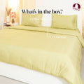 Sage Green, 400 TC, 5mm Checks, Vegan Silk Blend Bedsheet Set
