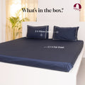 Silver Double Merrow on Navy, 700 TC, Bedsheet Set