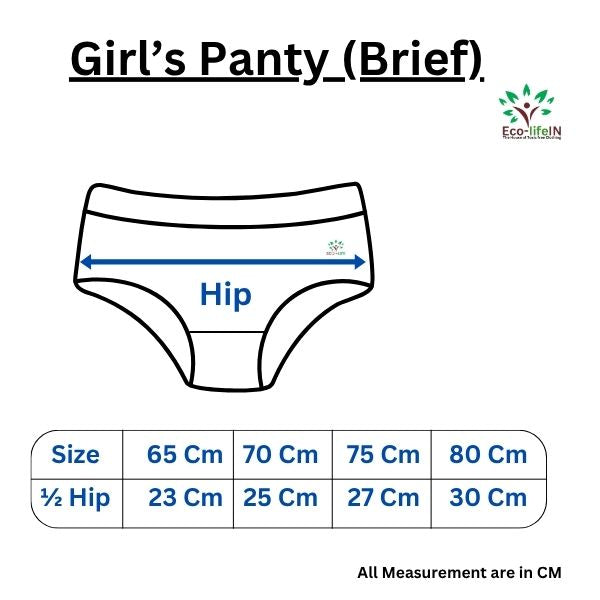 Eco-Life Kid's (Boy's and Girl's) Undyed and unbleached cotton panty - 3 piece pack