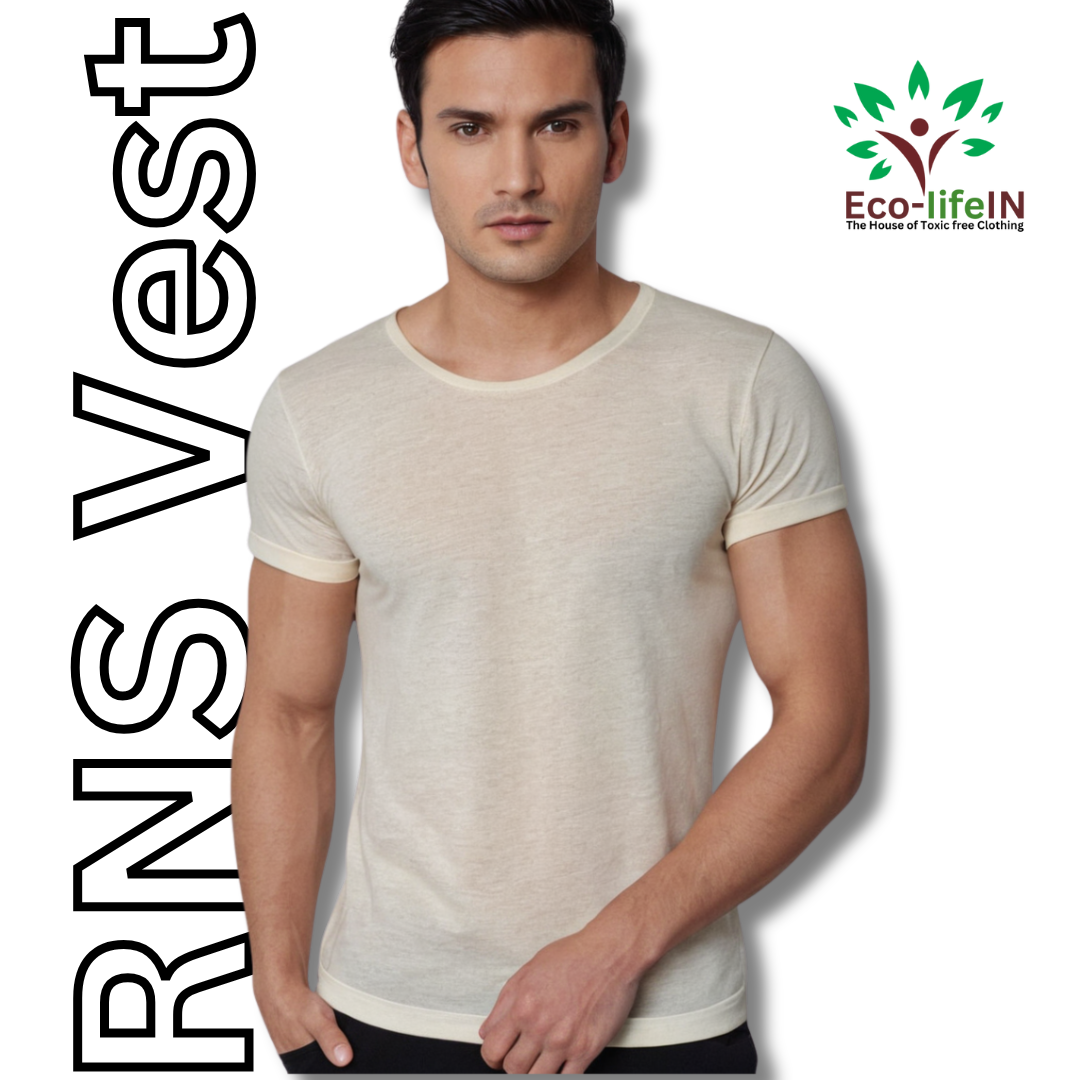Eco life Men's Toxic free Undyed and Unbleached Pure Cotton RNS Vest - pack of 3