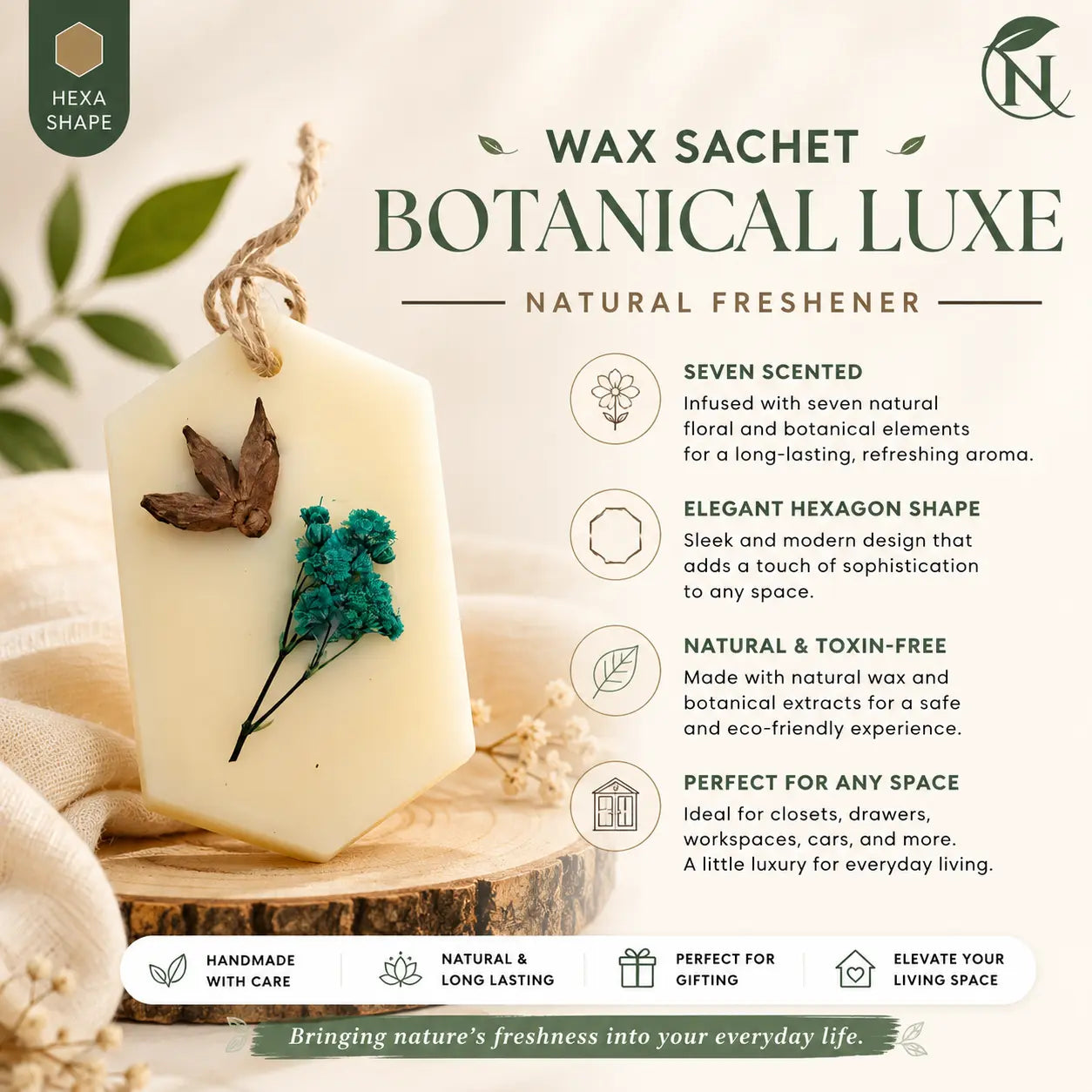 Naturalief Wax Sachet – Seven Scented Botanical Blend | Assorted