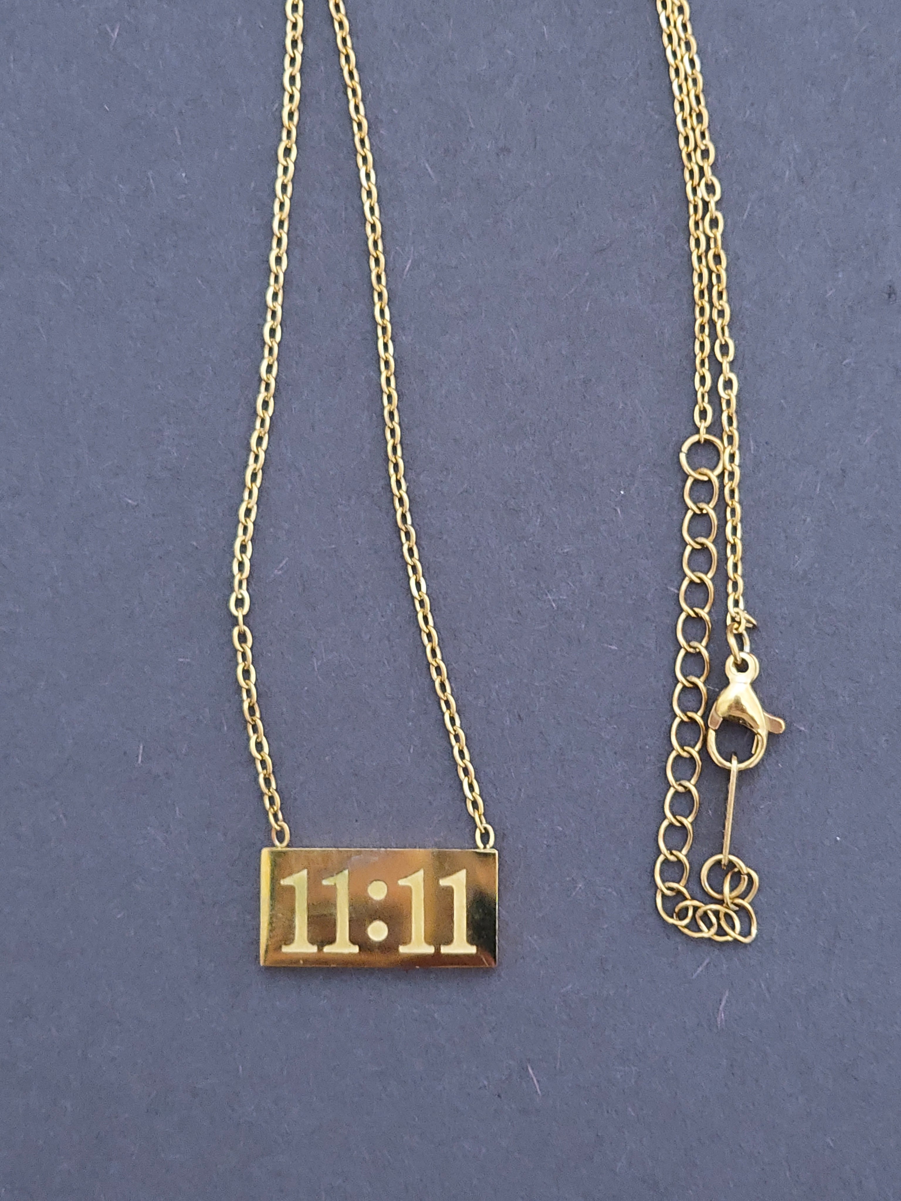 BeYoou.Bling 11:11 Angel Number Bar Necklace – Anti-Tarnish Gold Plated Minimalist Pendant