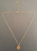 BeYoou.Bling Anti-Tarnish Waterproof Stainless Steel Roman Numeral Red Stone Necklace