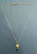 BeYoou.Bling Anti-Tarnish Waterproof Stainless Steel Luxury Green Crystal Pendant Necklace for Women