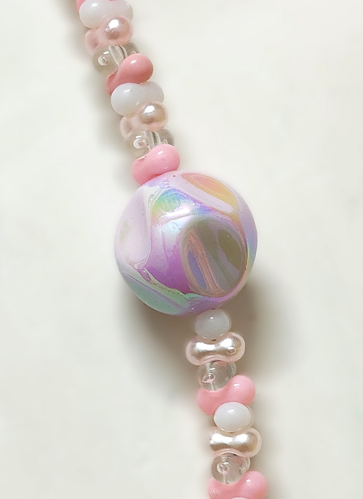 BeYoou.Bling Handcrafted **Cute Pastel Purple Bunny Beaded Wristlet, Phone Tag, Safety Tag