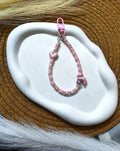 BeYoou.Bling Handcrafted **Cute Pastel Pink Bunny Beaded Wristlet Keychain, Phone Tag, Safety Tag