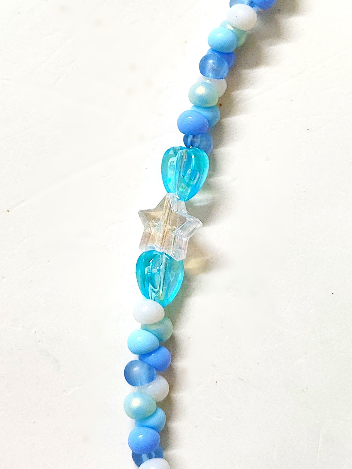 BeYoou.Bling Handcrafted **Blue Bellflower, Star Beaded Wristlet Keychain, Phone Strap, Safety Tag