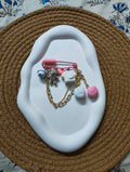 BeYoou.Bling kawaii Handcrafted Cute Teddy Bear & Retro Telephone Safety Pin Brooch/Kilt Pin
