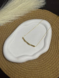 BeYoou.Bling Anti-Tarnish Waterproof Stainless Steel Minimalist Curved Bar Necklace for Women