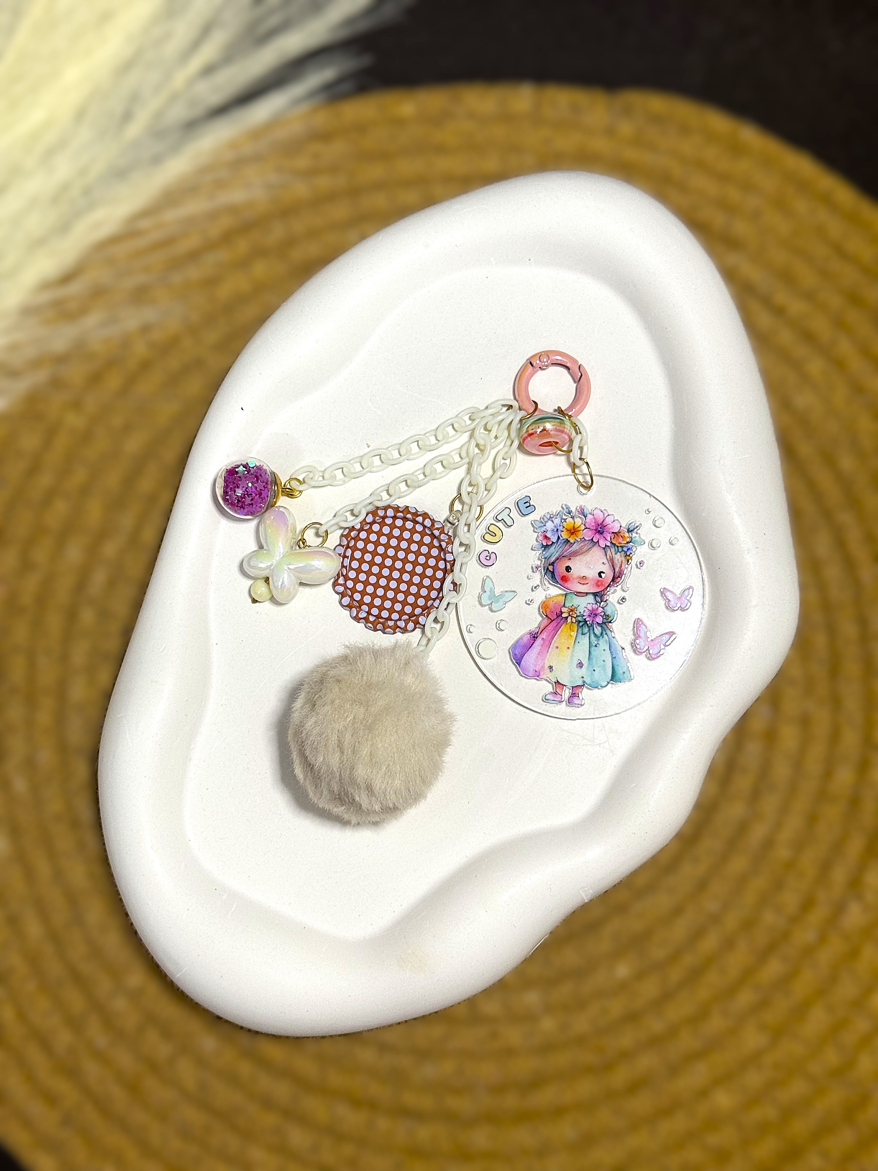 BeYoou.Bling Handcrafted Premium Limited-edition Kawaii Pastel Fairy Acrylic Keychain/Bag Charm