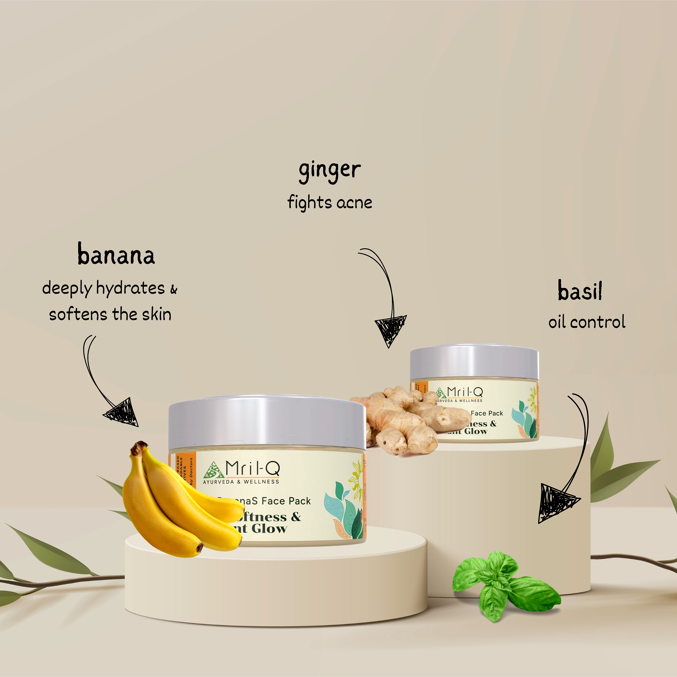 MrilQ Go Bananas Face Pack | Instant Glow | Super Soft Skin | All Skin Types