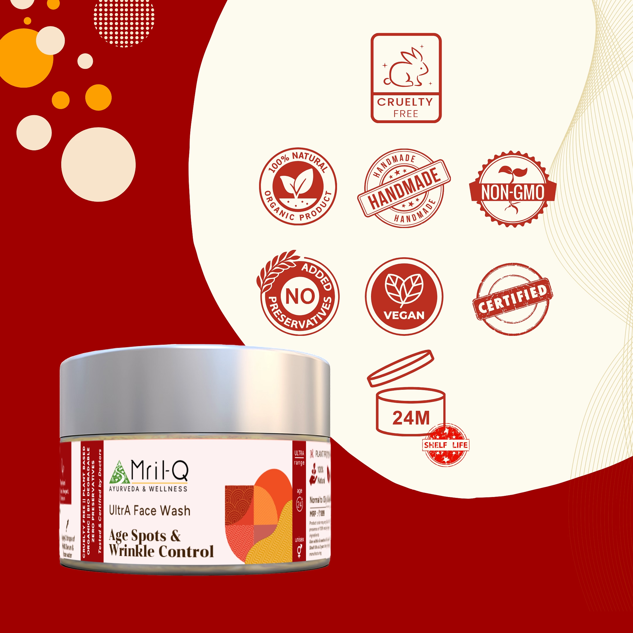 MrilQ Ultra Face Wash | Anti Ageing | Age spots and Hyperpigmentation | Daily Use| Mature Skin