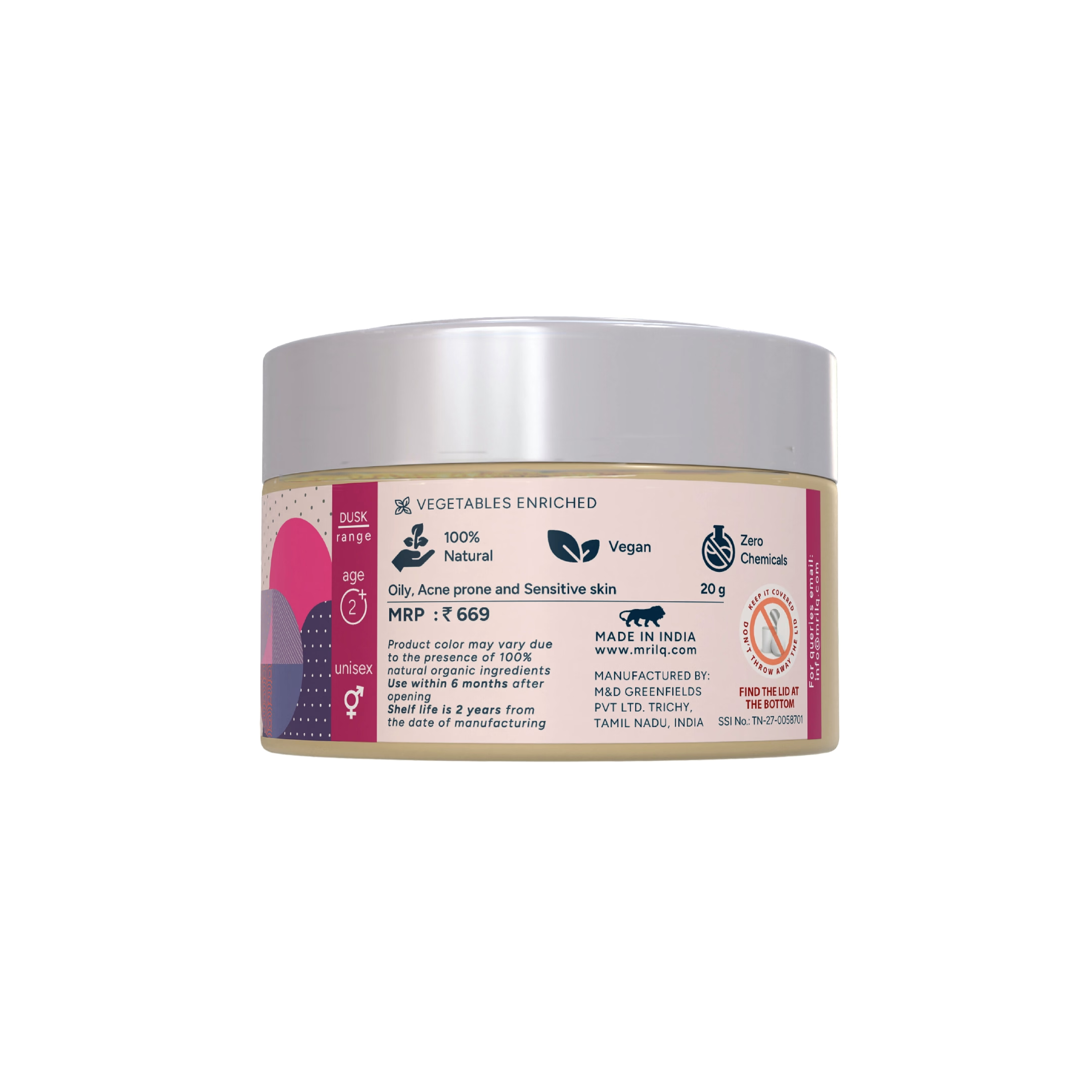 MrilQ Dusk Face Loofah | Exfoliator & Scrub | Acne, Pimple, Scars, Marks & Oil Control | Sensitive, Oily, Combination skin