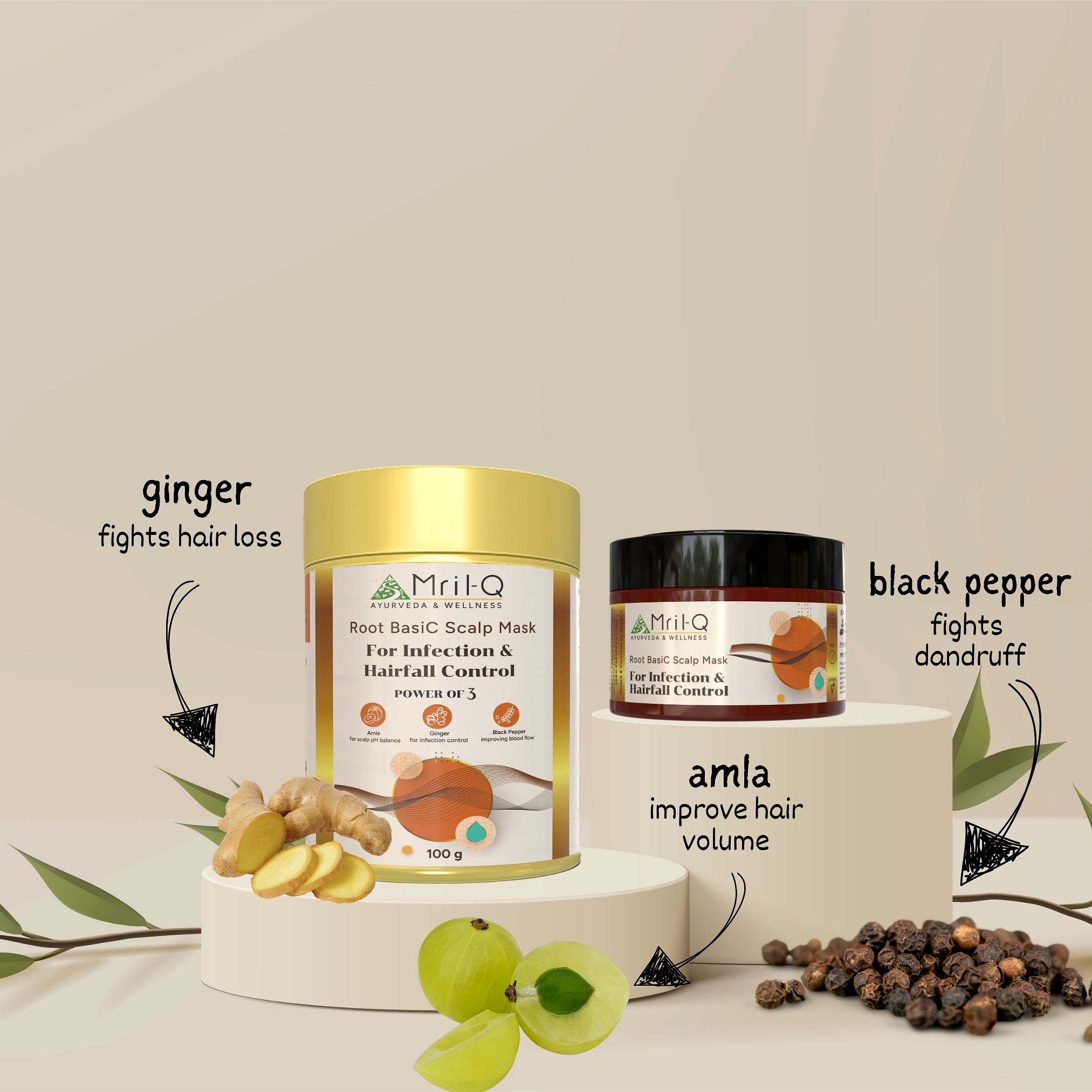 MrilQ Root Basic | Hair Mask | Heals Scalp Infection | Controls Wet Dandruff | Control Hair fall | Nourishes Hair