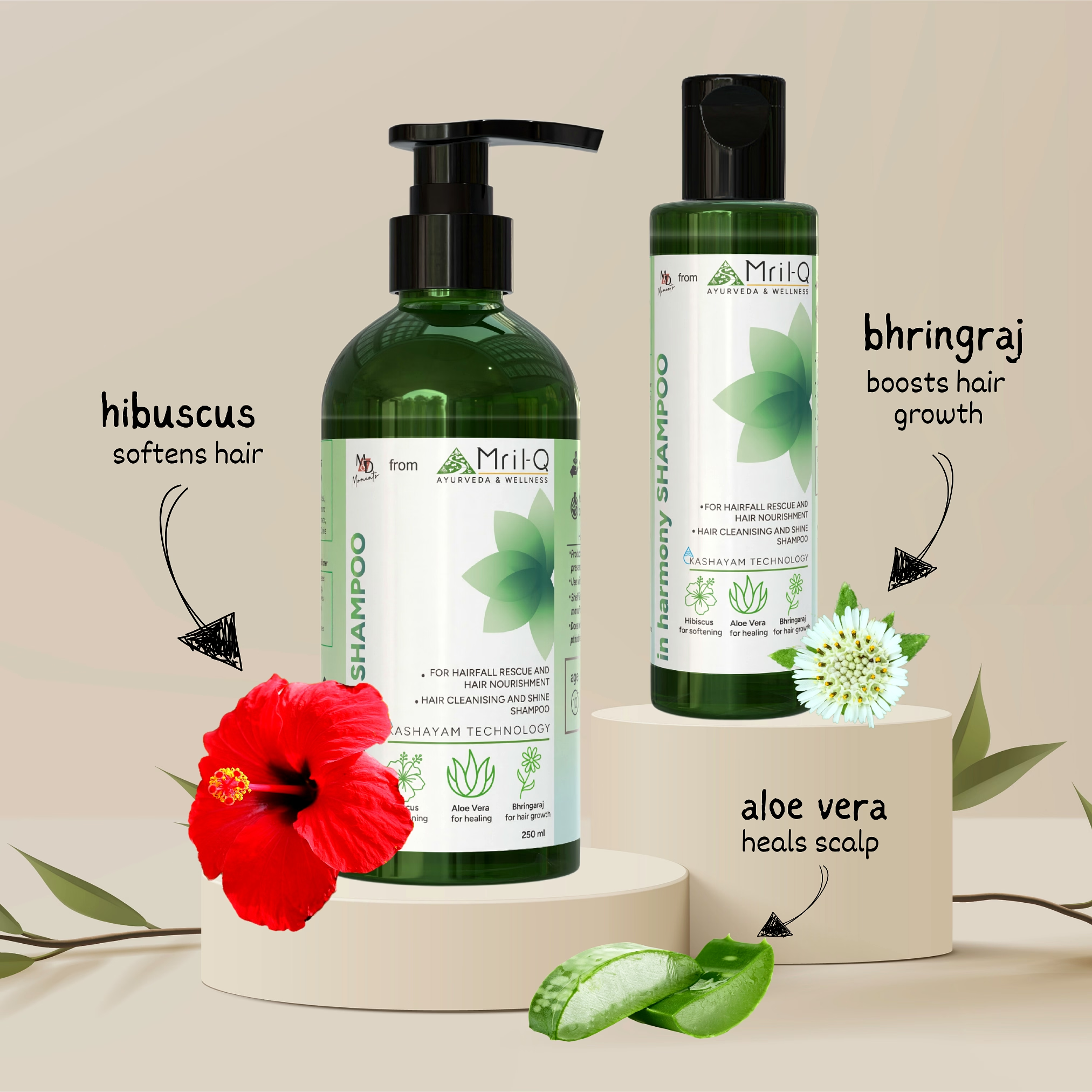 MrilQ In Harmony | Conditioning Shampoo | Hairfall Rescue | Hair Nourishment | Sulphate, Paraben & SLS Free