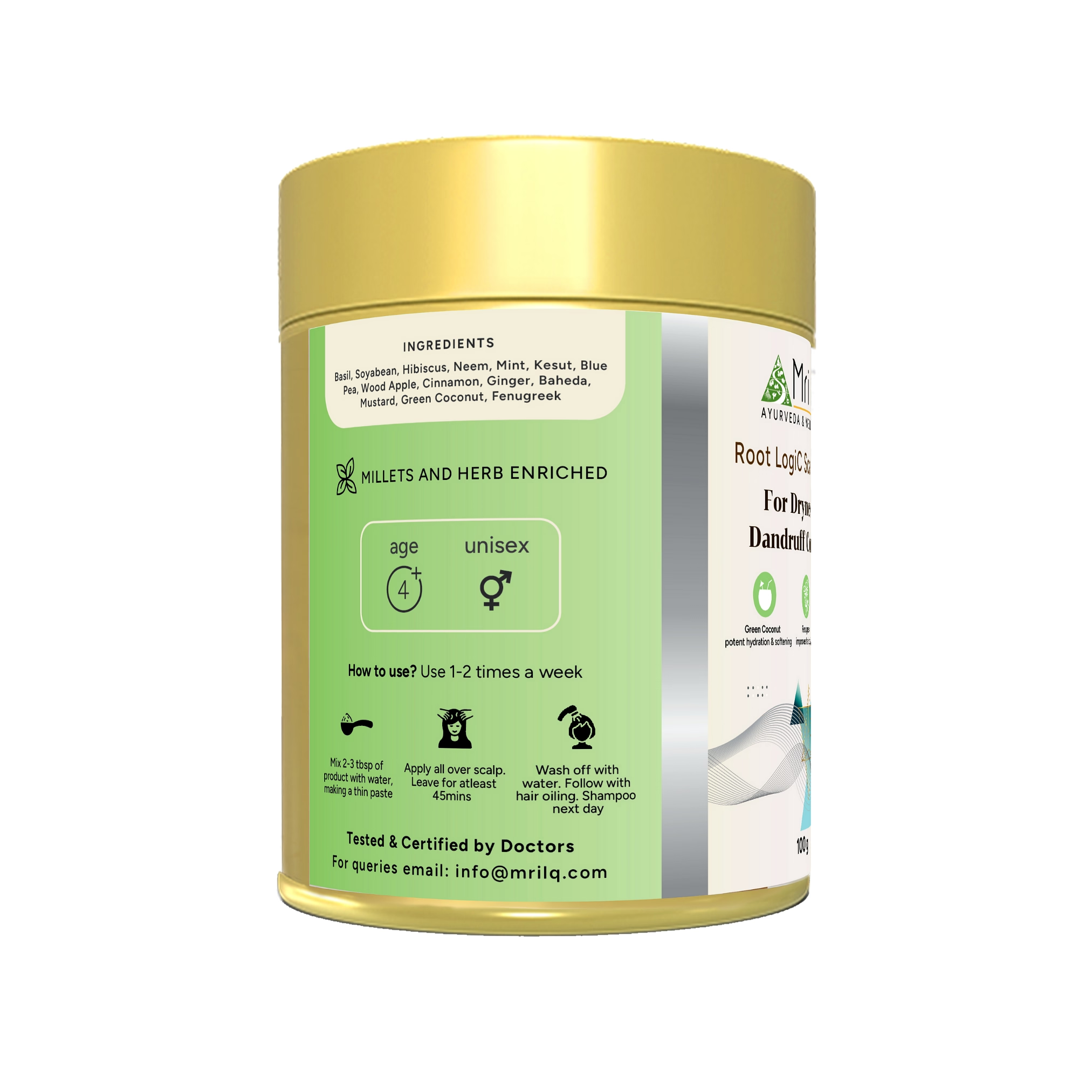 MrilQ Root Logic | Hair Mask | Controls Dry Dandruff | Control Hair fall | Soothes irritated scalp