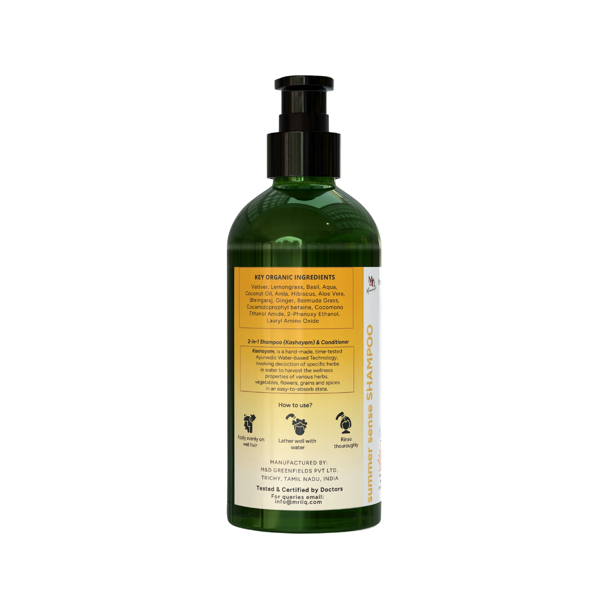 MrilQ Mint Magic | Conditioning Shampoo | Dandruff, Oil & Infection Control | Sulphate, Paraben & SLS Free