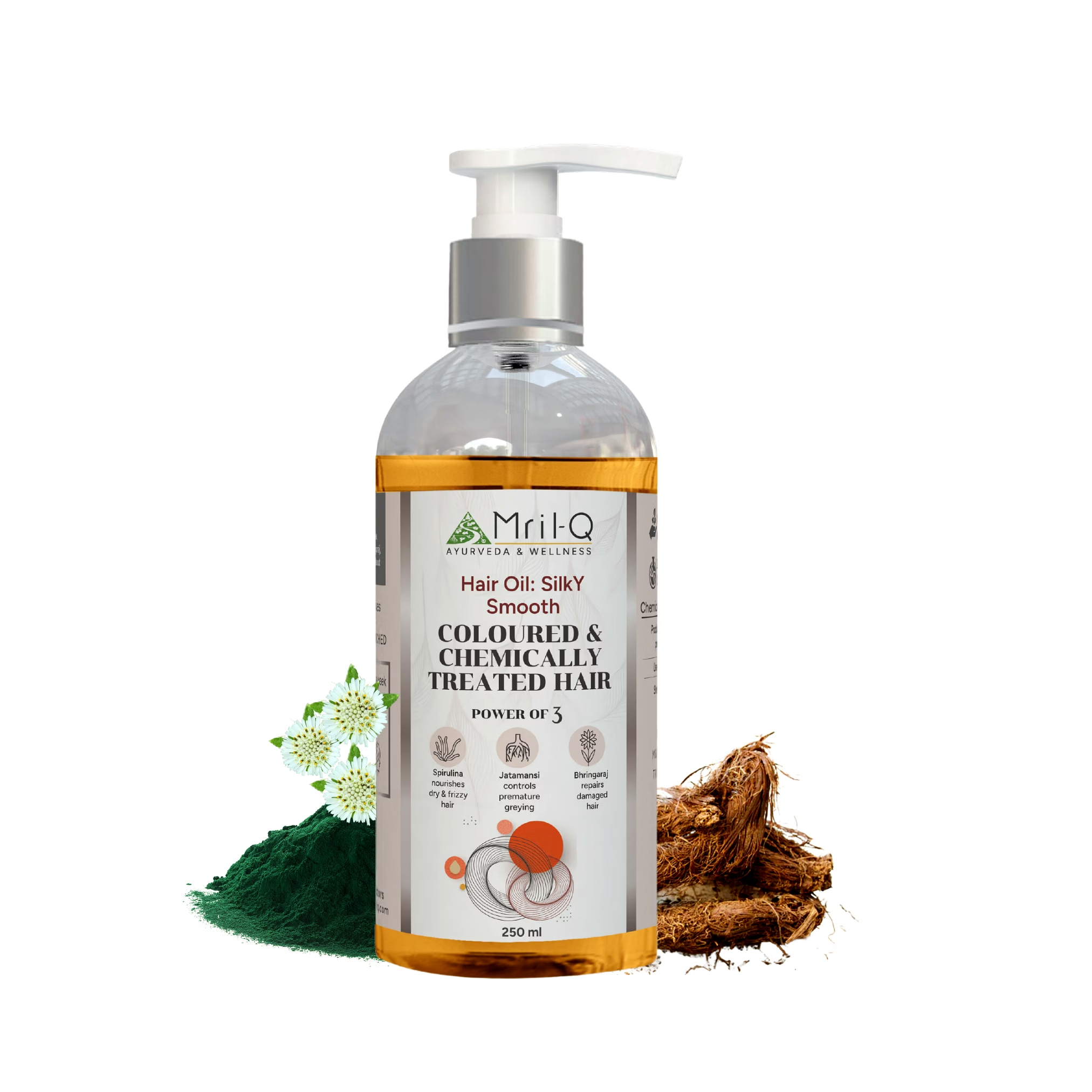 MrilQ Silky Smooth | Hair Oil | Nourishes & Strengthens Hair | Dry frizzy damaged & chemically treated hair