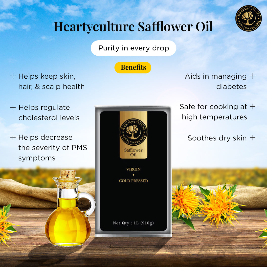 Heartyculture Safflower Oil - 1 ltr