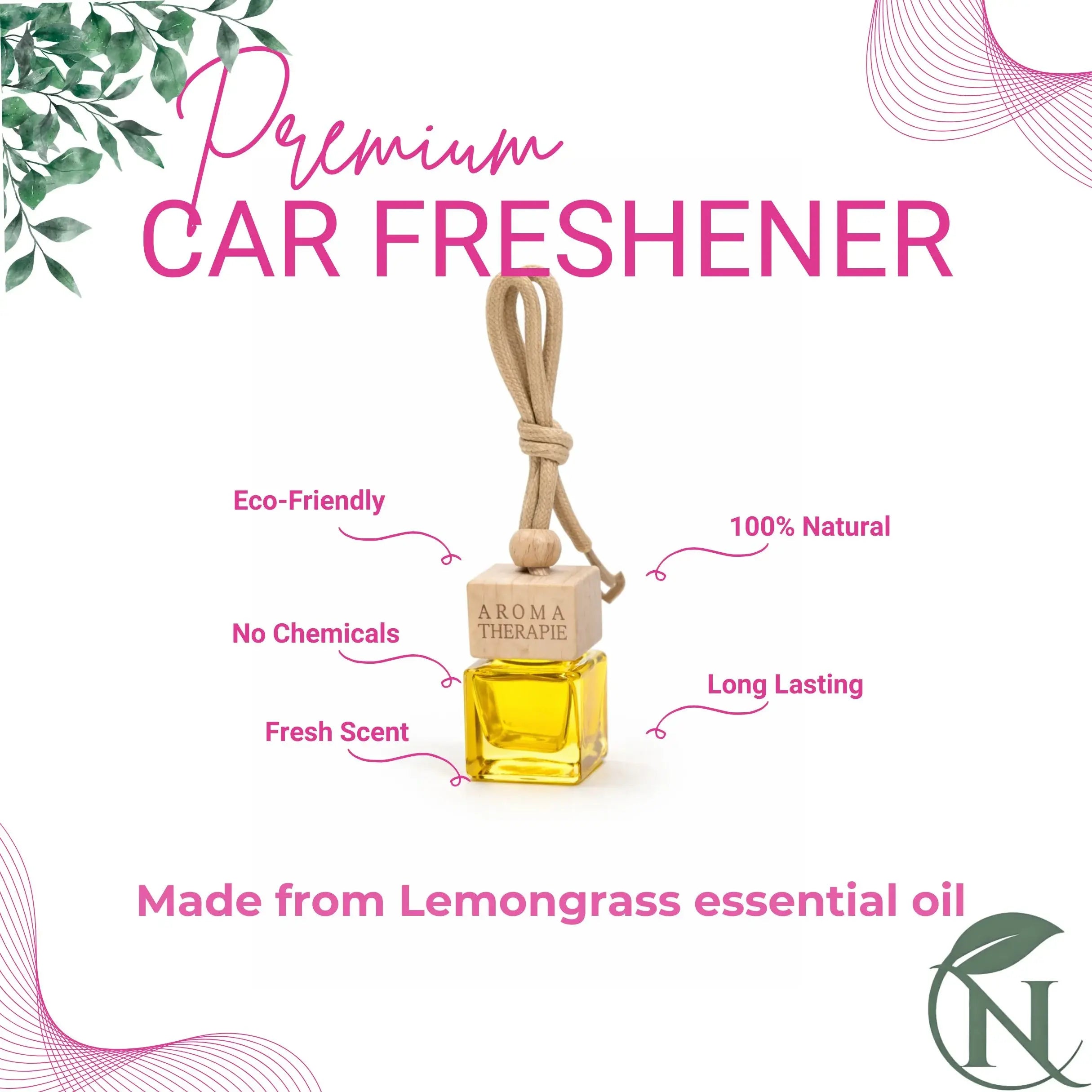 Naturalief Car Freshener – Pure Essential Oil Blend with Wooden Hanging Diffuser Pod