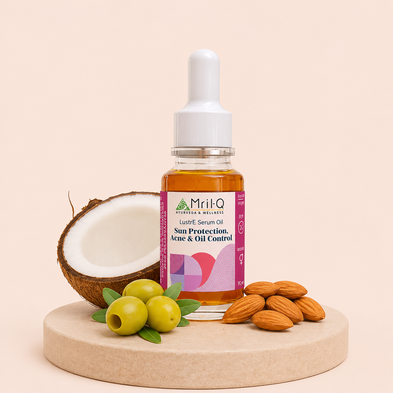 MrilQ Lustre Face Serum Oil | Acne, Pimple & Oil Control | Natural lightweight moisturizer | Daily Use | All skin types