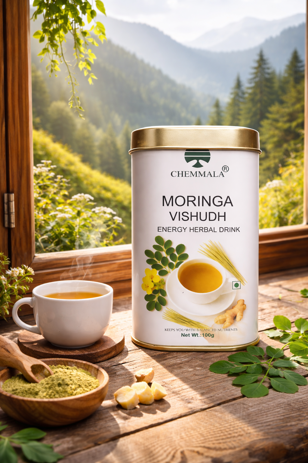 Chemmala Moringa Vishudh Herbal Drink | 100% Natural Detox & Energy Booster | Supports Digestion & Immunity | No Chemicals, No Preservatives (100g)