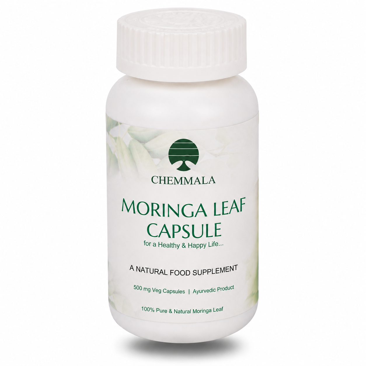 Chemmala Moringa Leaf Capsules 500mg | 60 Veg Capsules | 100% Pure Herbal Supplement