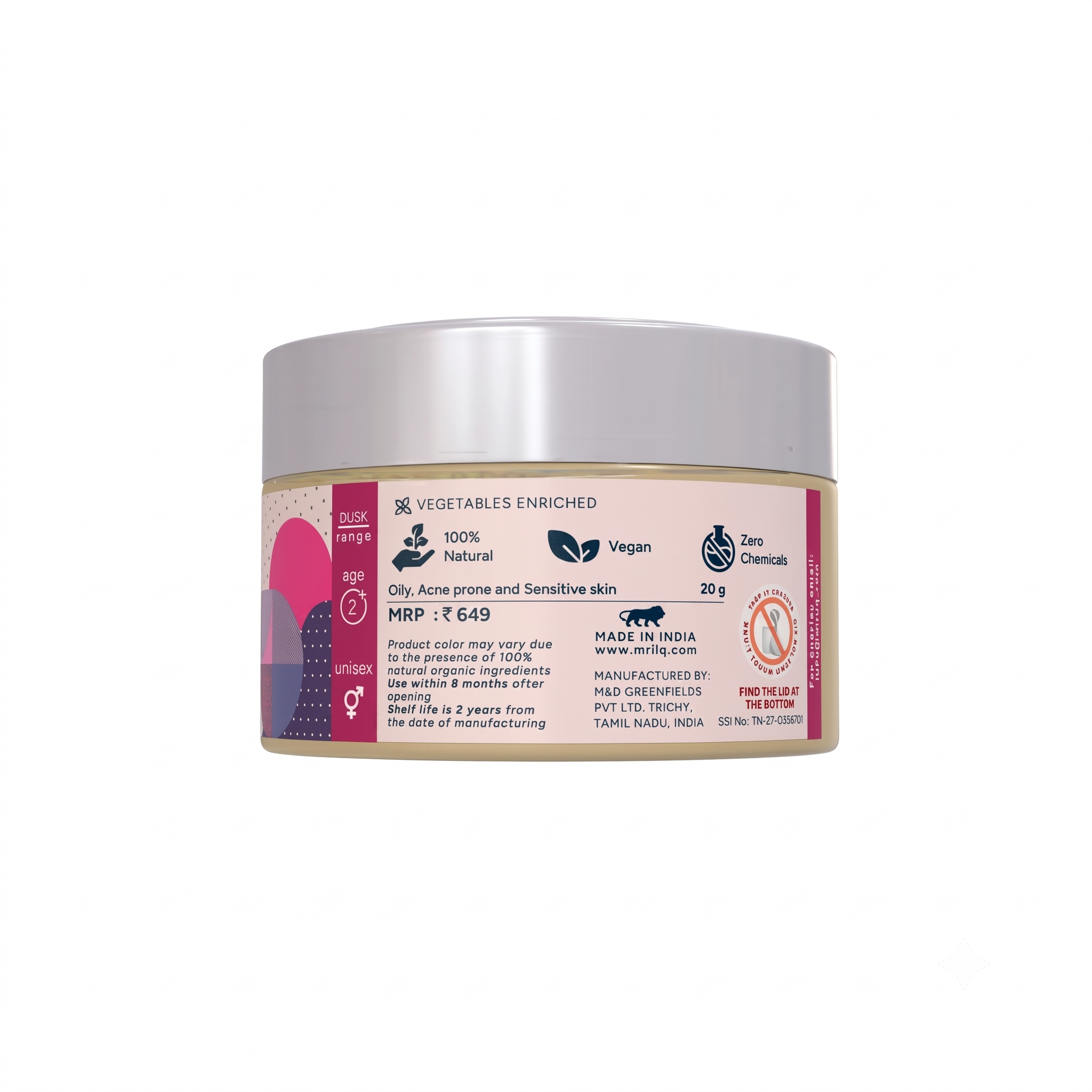 MrilQ Dusk Face Loofah | Exfoliator & Scrub | Acne, Pimple, Scars, Marks & Oil Control | Sensitive, Oily, Combination skin