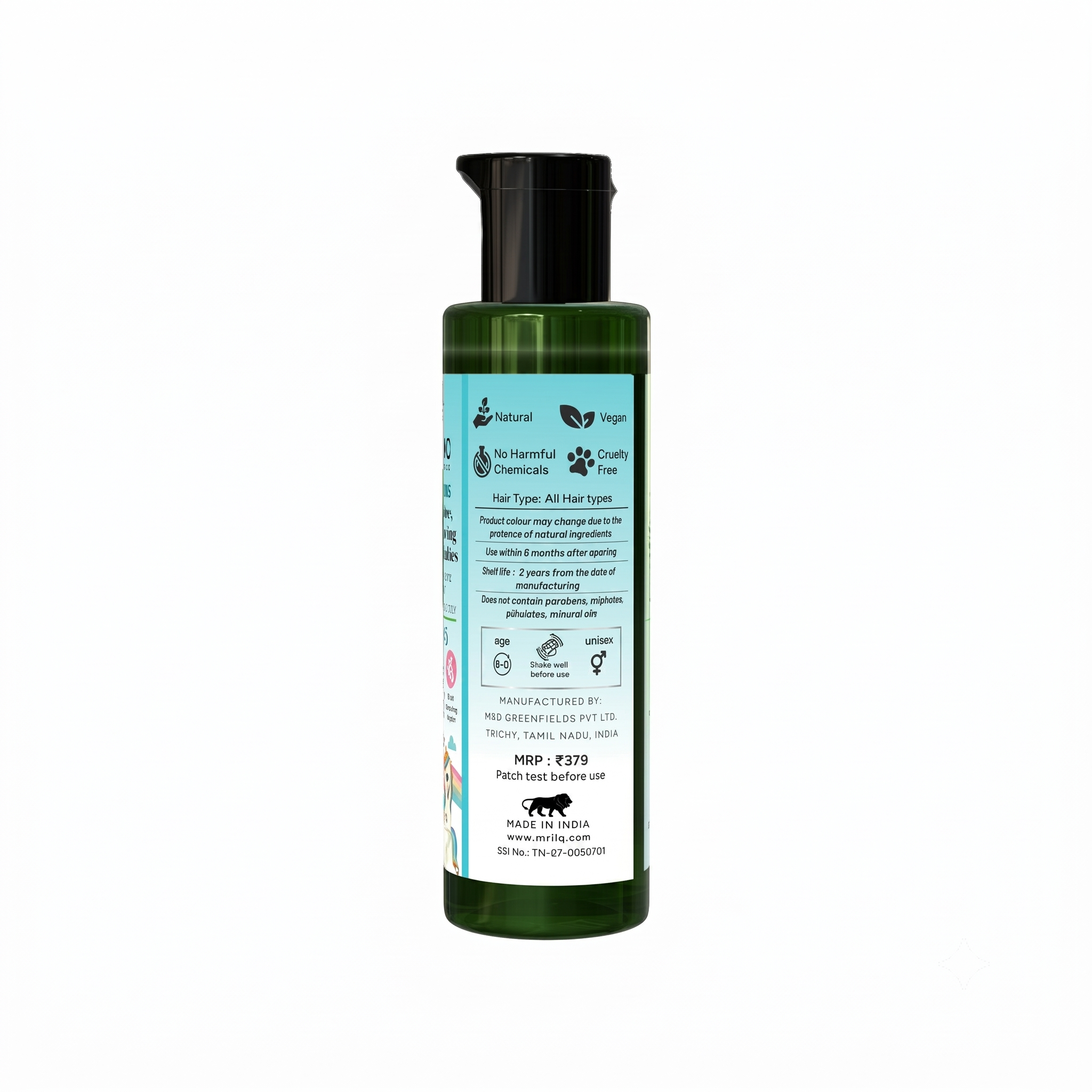 MrilQ Just for Kids | Mild Conditioning Shampoo | Daily Use |No Tears | Heals Itchy Scalp & Cradle Cap | Sulphate, Paraben & SLS Free