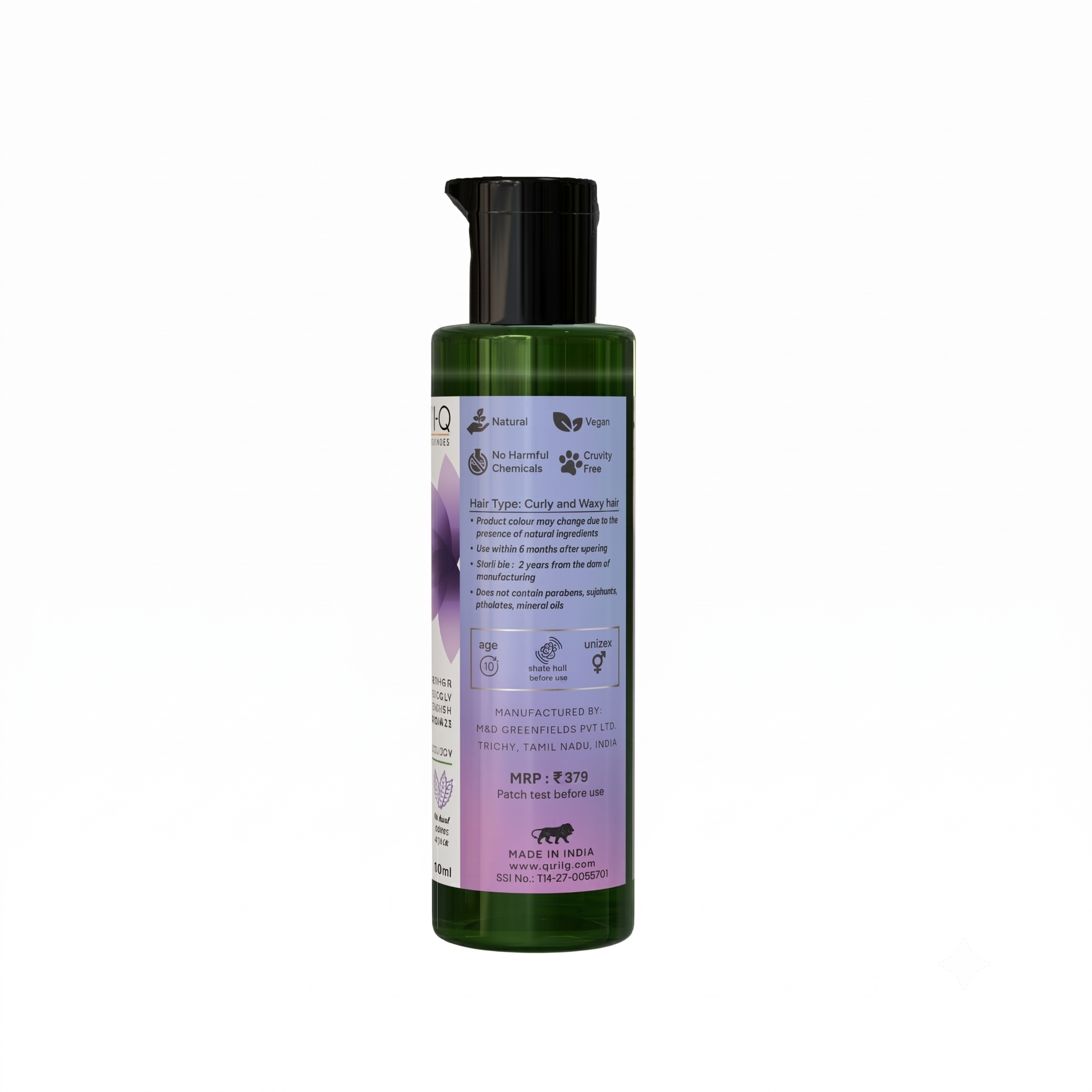 MrilQ Violet Breeze | Conditioning Shampoo | Dry, Curly, Chemically Treated Hair | Sulphate, Paraben & SLS Free