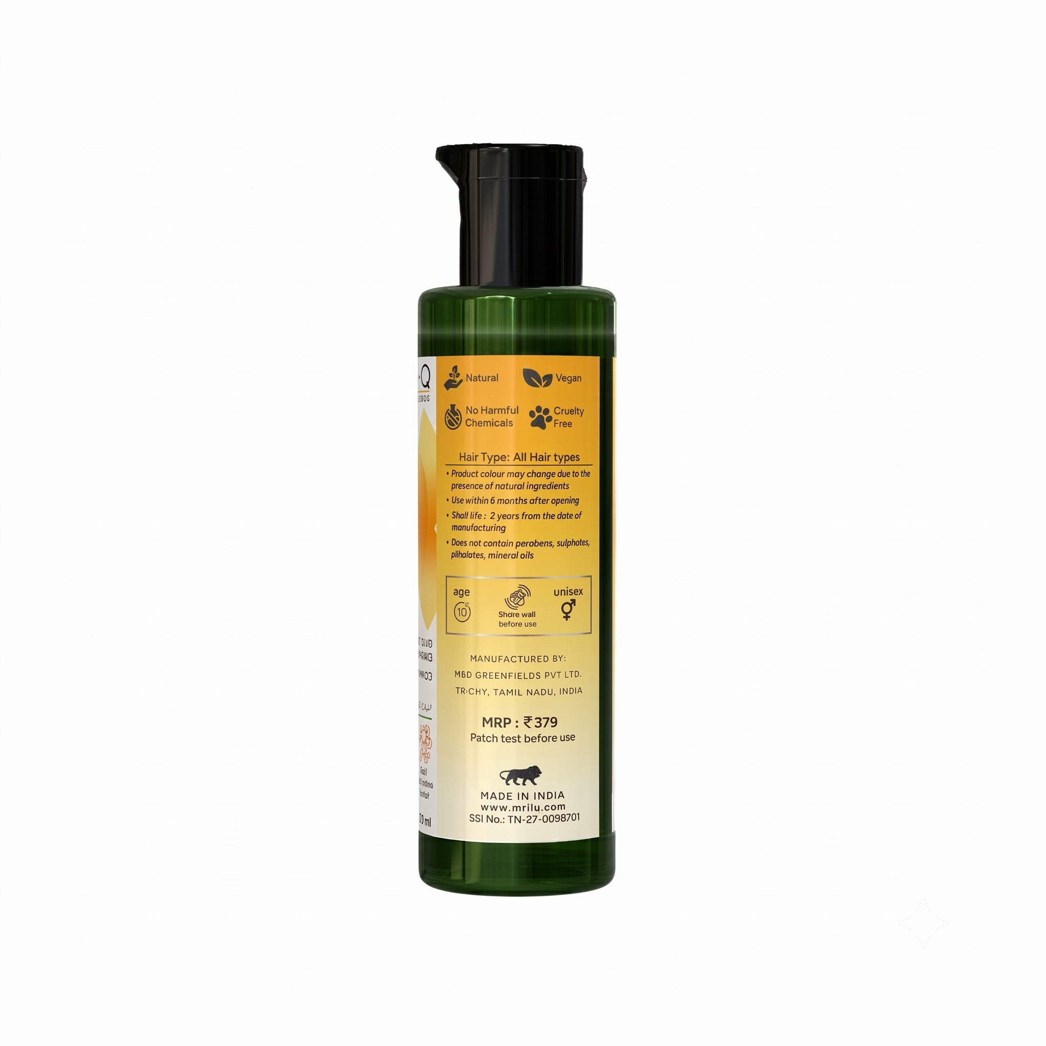 MrilQ Mint Magic | Conditioning Shampoo | Dandruff, Oil & Infection Control | Sulphate, Paraben & SLS Free