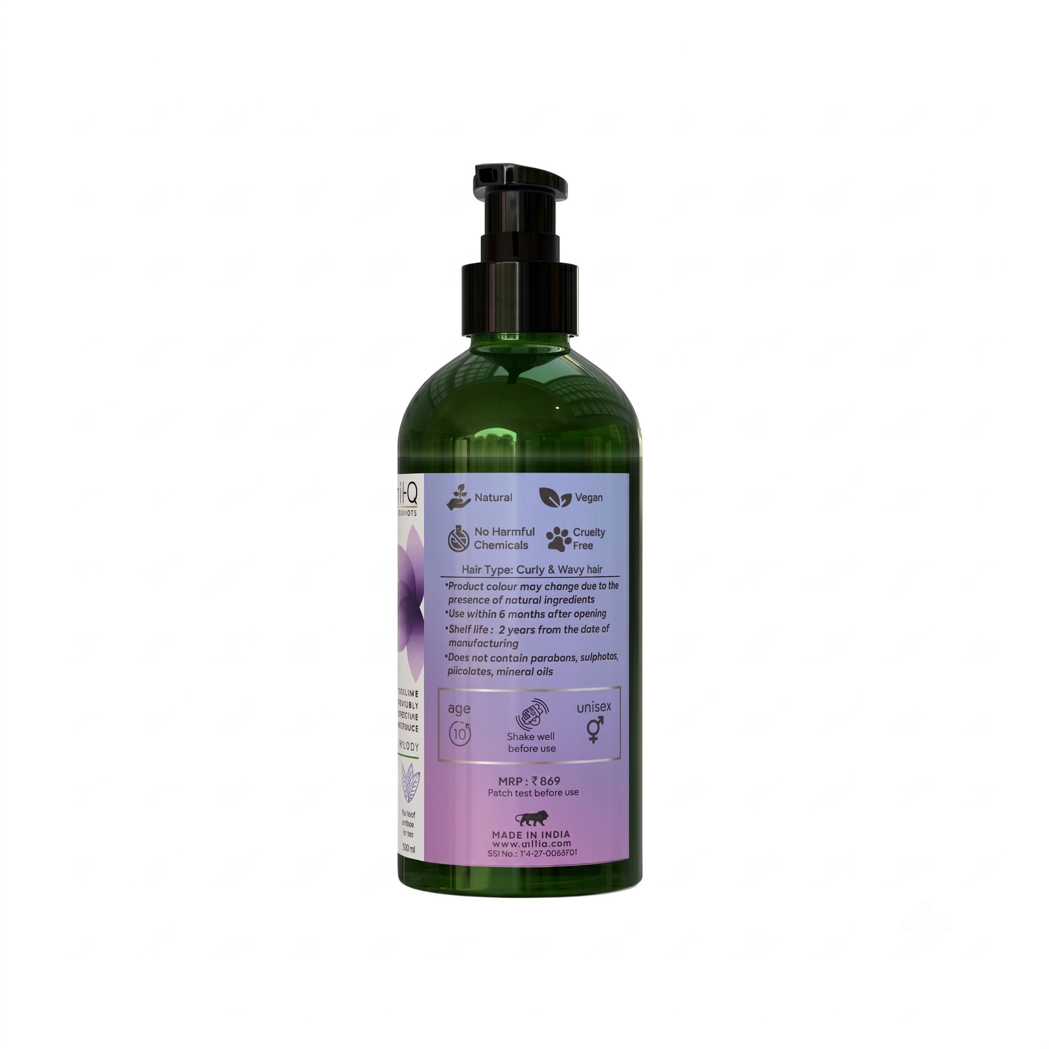 MrilQ Violet Breeze | Conditioning Shampoo | Dry, Curly, Chemically Treated Hair | Sulphate, Paraben & SLS Free