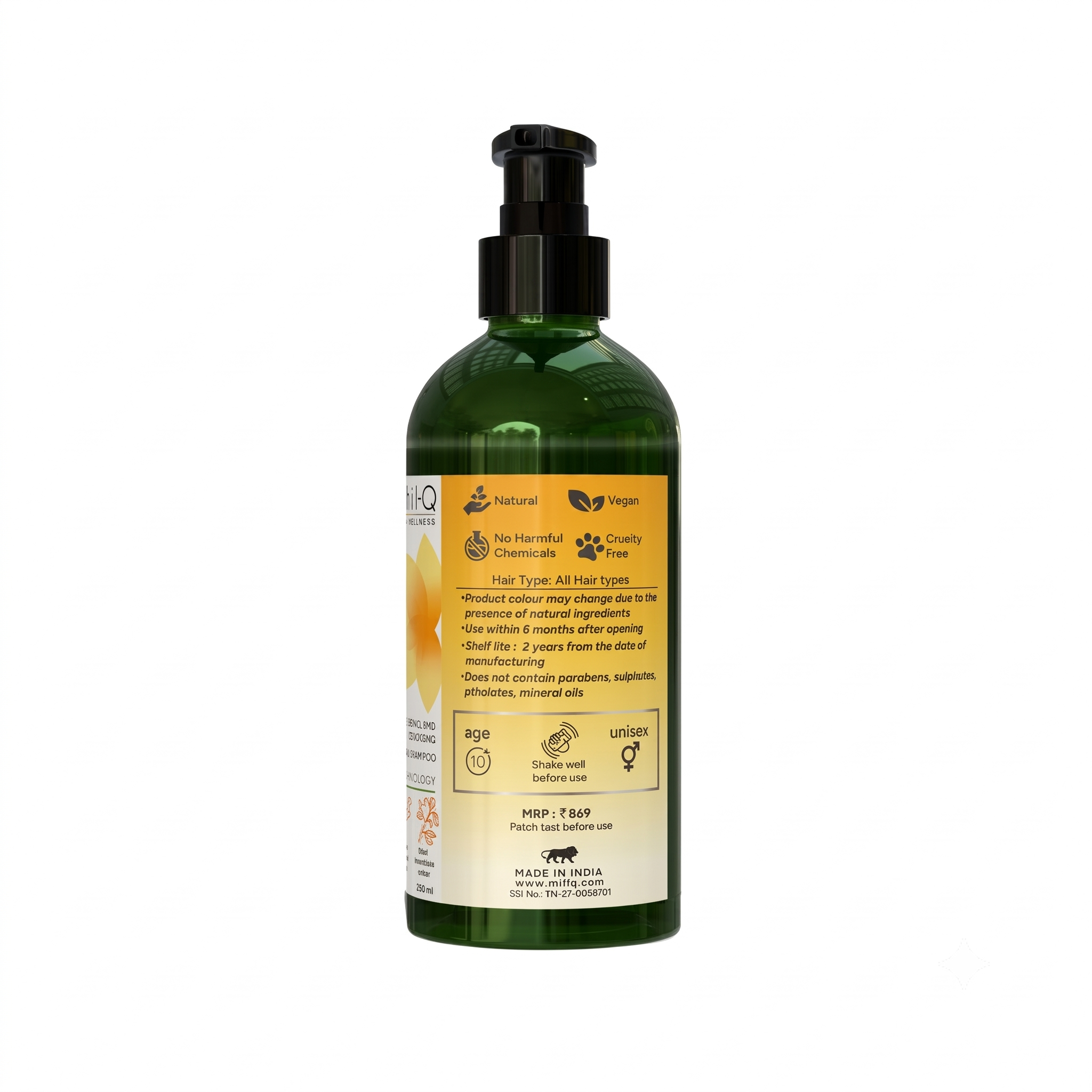 MrilQ Summer Sense | Mild Conditioning Shampoo | Daily Use | Post Workout Usage | Sulphate, Paraben & SLS Free