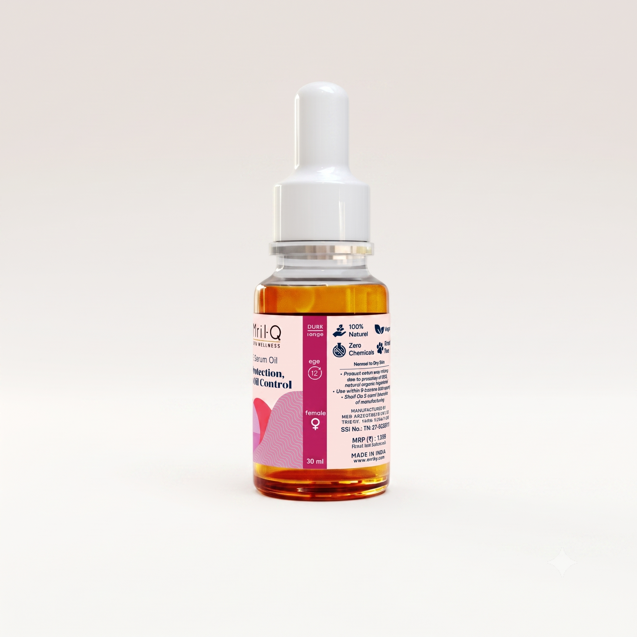 MrilQ Lustre Face Serum Oil | Acne, Pimple & Oil Control | Natural lightweight moisturizer | Daily Use | All skin types