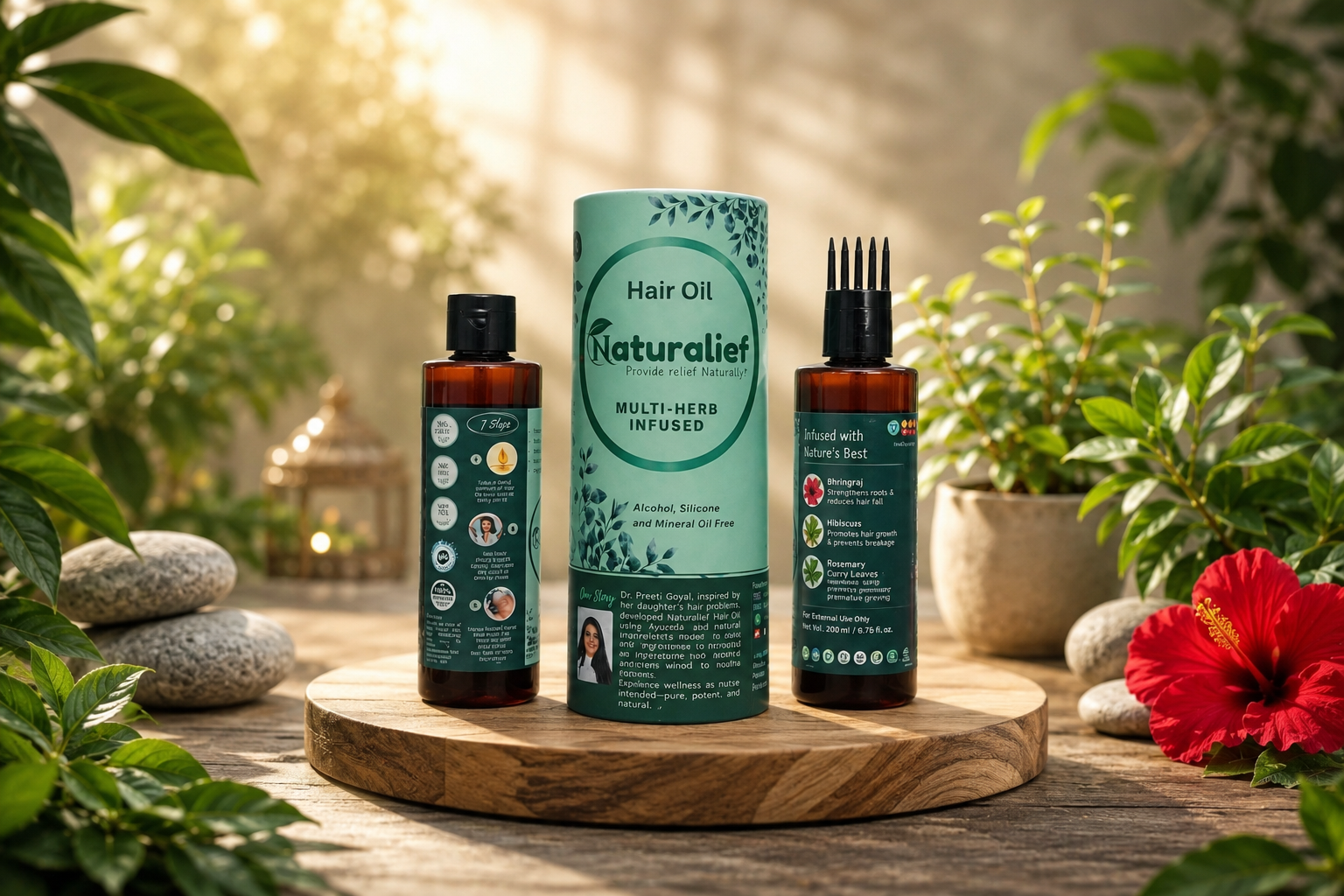 Naturalief Multi-Herb Infused Hair Oil – Natural Blend for Hair Growth & Scalp Nourishment