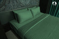 Malachite Green, 400TC, Signature Checks Bedsheet Set