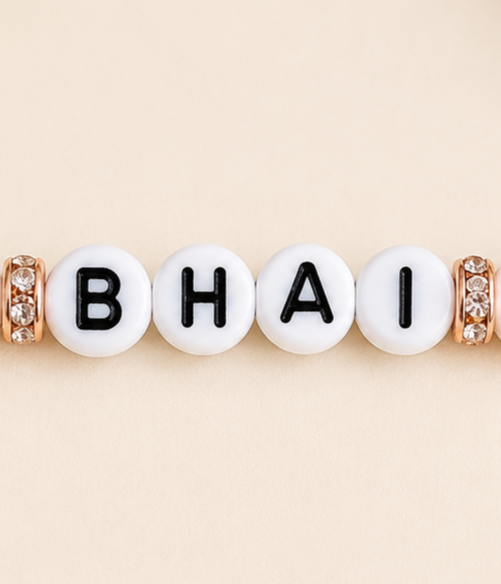 BeYoou.Bling Handcrafted BHAI Rakhi with Heart Charms