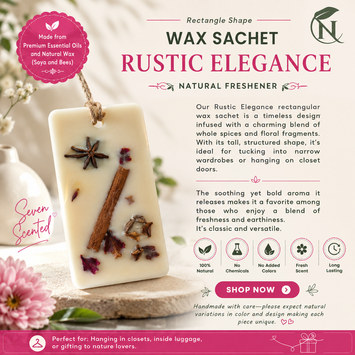 Naturalief Wax Sachet – Seven Scented Botanical Blend | Assorted