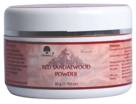 Chemmala Red Sandalwood Powder – Pure Rakta Chandan for Skin Brightening, Acne Control & Natural Glow