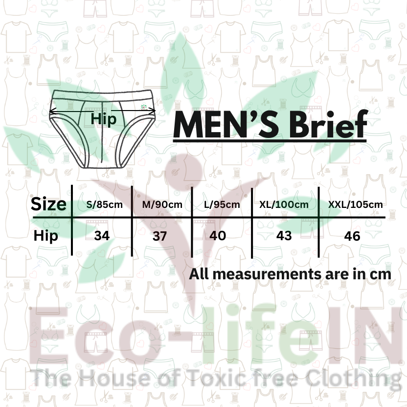 Eco life Men's Toxic free Undyed and Unbleached Pure Cotton Brief - Pack of 3
