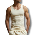 Eco Life Men's Toxic Free pure Cotton Undyed Cream Vest  - Pack of 3