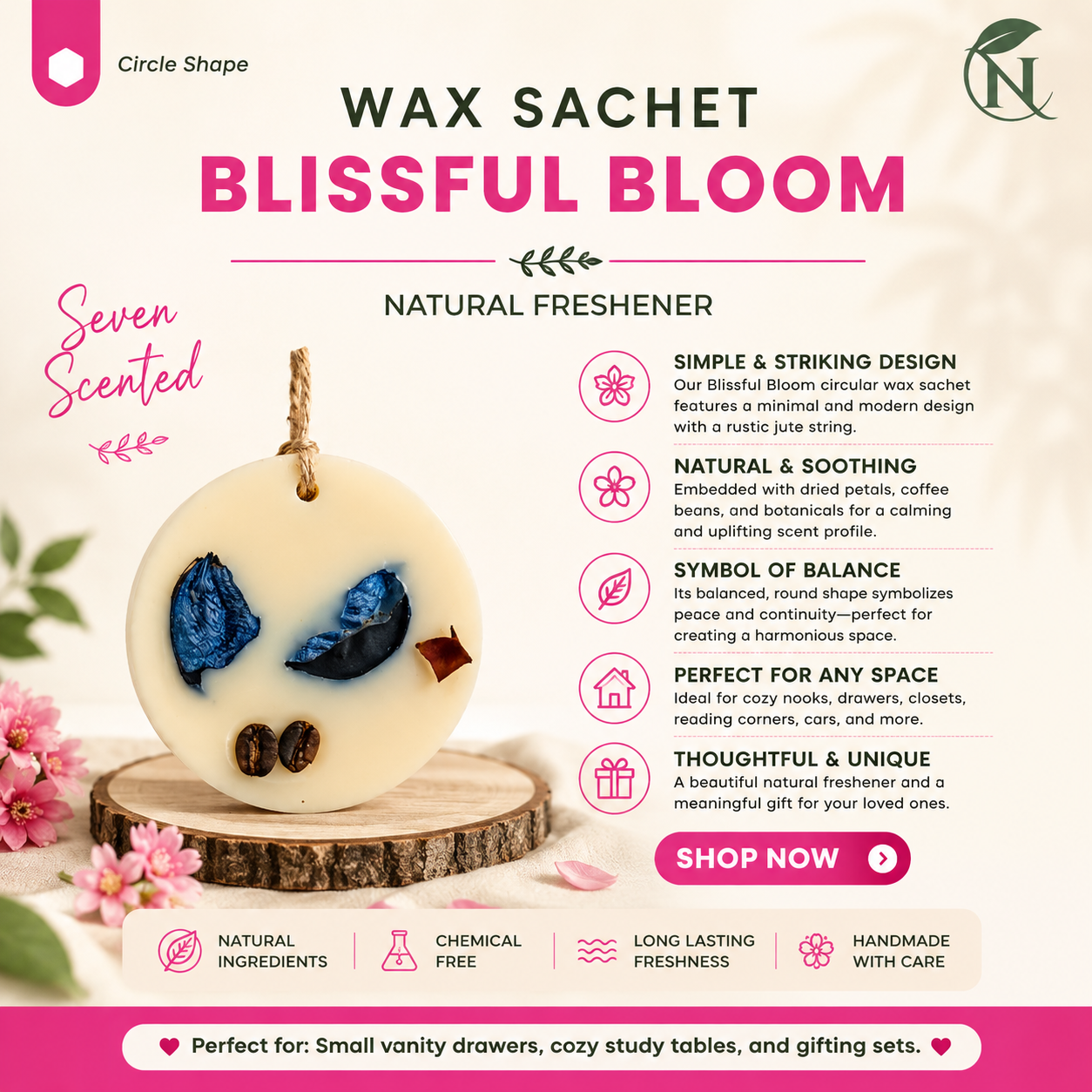 Naturalief Wax Sachet – Seven Scented Botanical Blend | Assorted