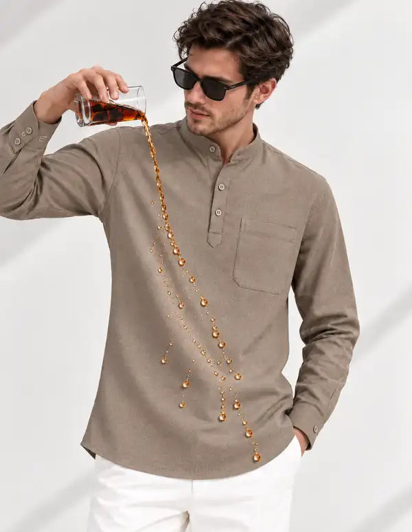 UNHELD Men Hemp Full Sleeve Water Repellent Odor Control Short Kurta