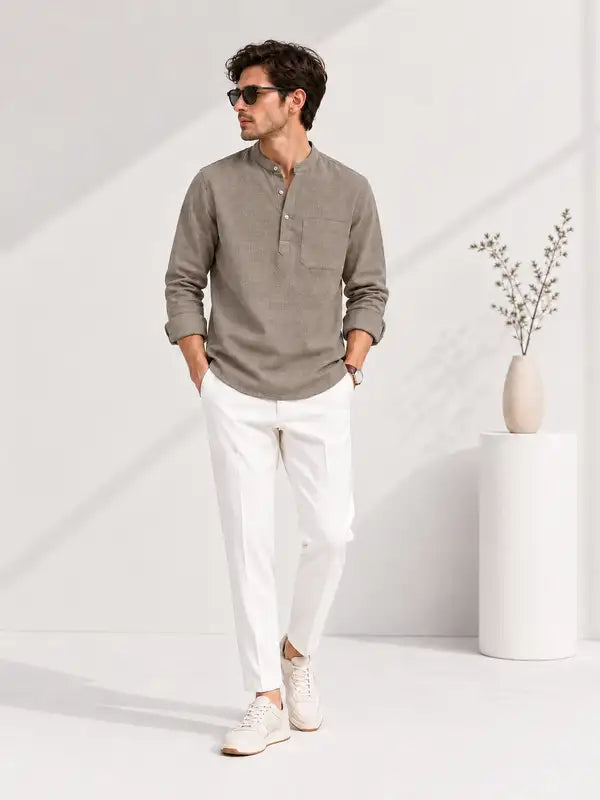 UNHELD Men Hemp Full Sleeve Water Repellent Odor Control Short Kurta