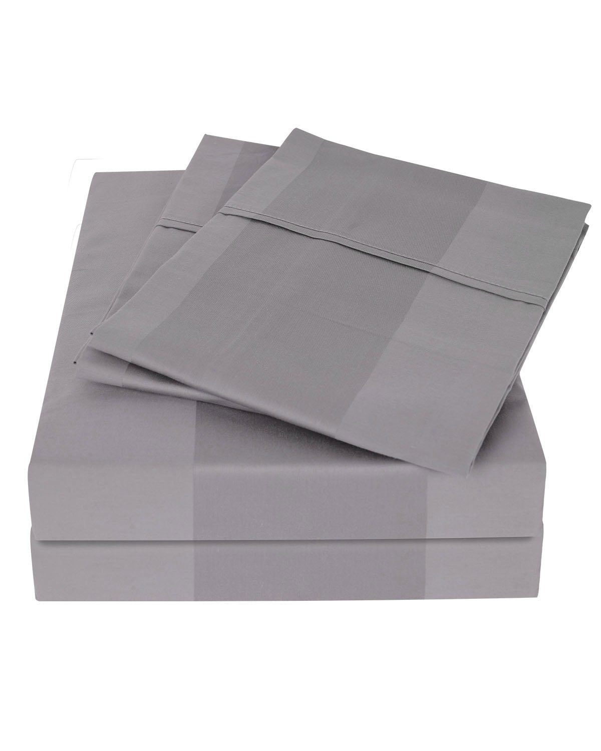 Swaas 100% Pure Cotton 10cm Stripes Grey Gum Bedsheet Set - hfnl!fe
