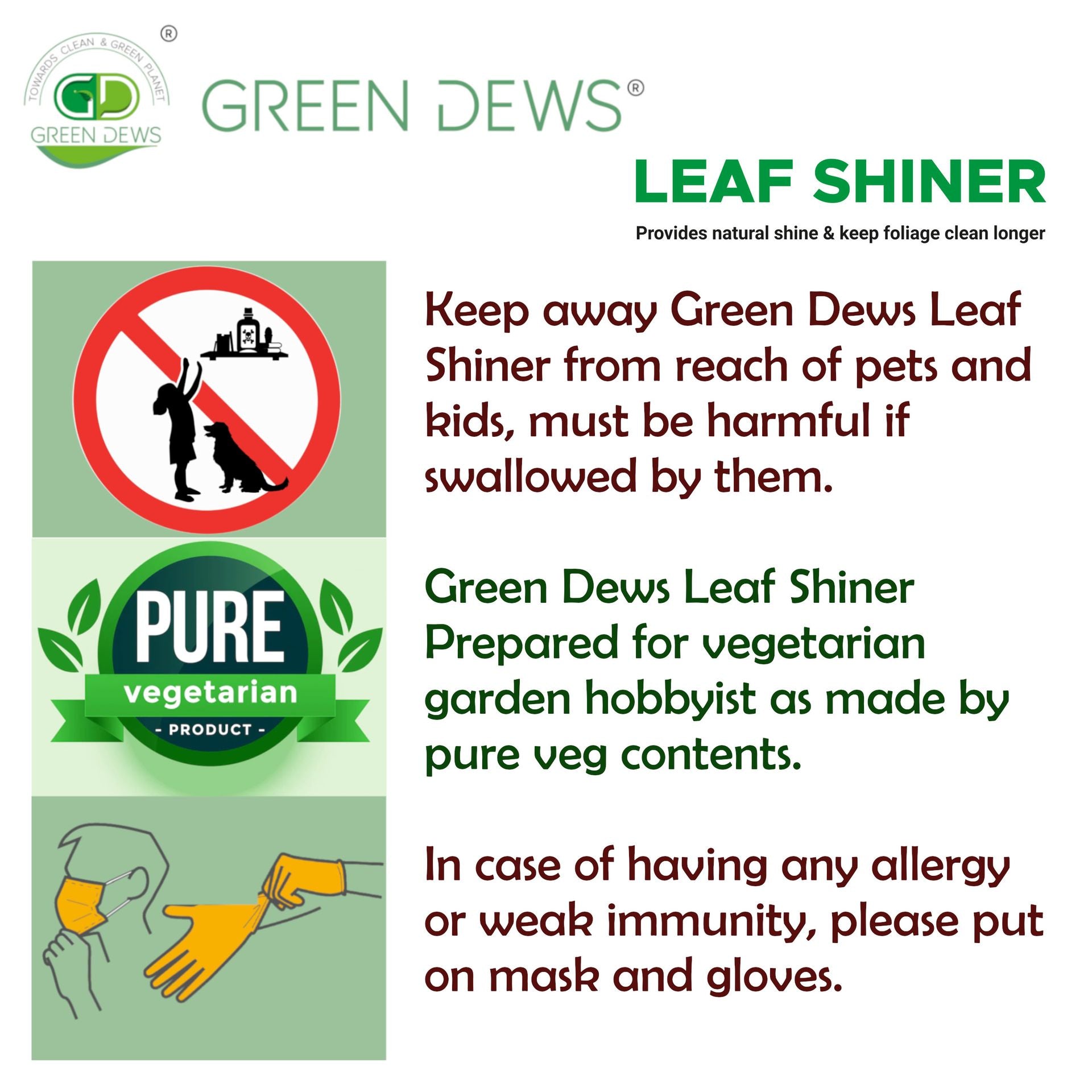 Green Dews Leaf Shine Spray For Plants Shiny Glossy Leaves Leaf Shiner Leaf Glow Shines Foliage Organic Liquid No Oil Content - hfnl!fe