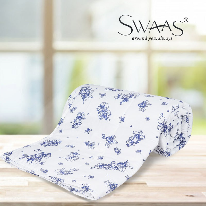 Swaas Antimicrobial 100% Cotton Linear Floral Reversible Quilt - hfnl!fe
